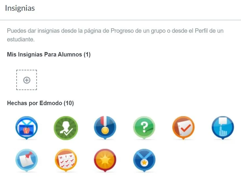Insignias por defecto de Edmodo