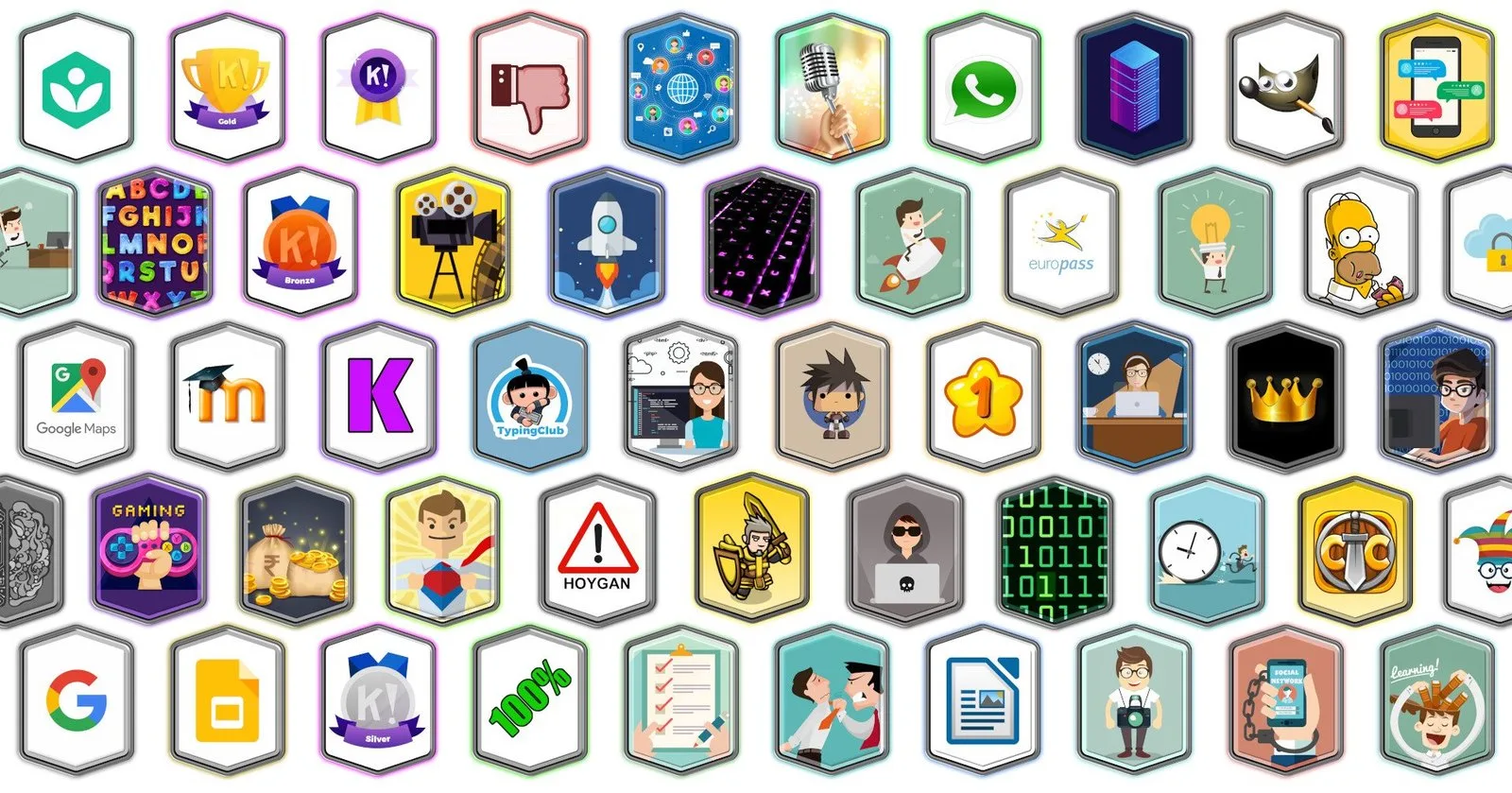 Lista de insignias utilizadas en mis clases